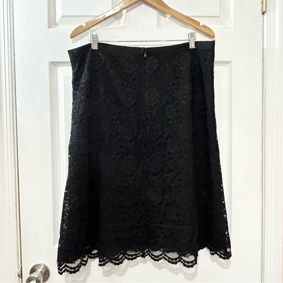 Old Navy Lace Skirt A-Line Black Fully Lined Plus Size 18 Holiday Party - Picture 2 of 7